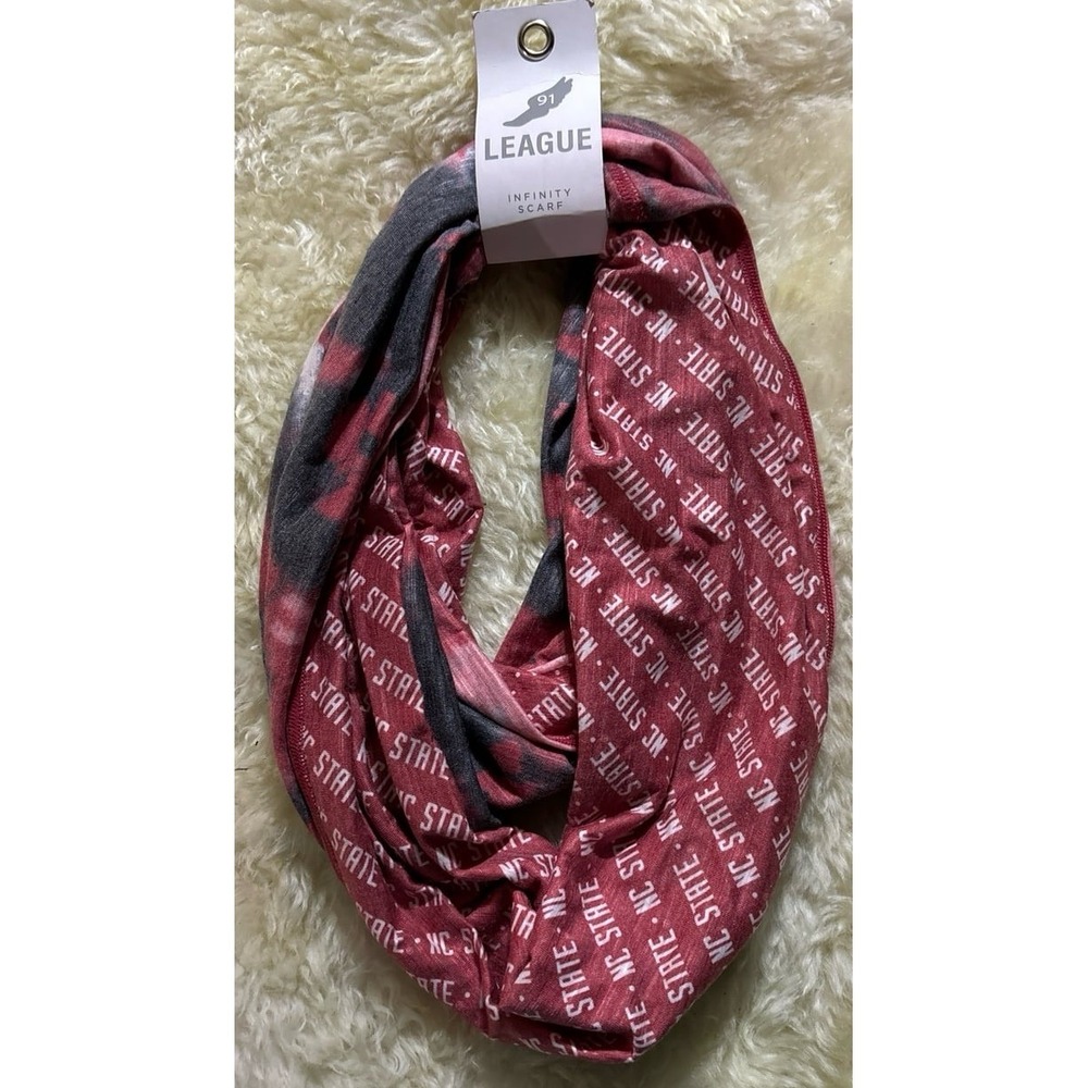 NEW 91 League NCAA Women's Infinity Scarf, North Carolina State University